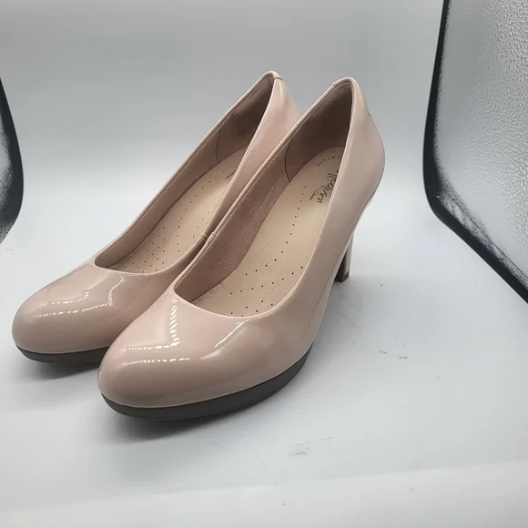 Clark's Collection Champagne Pink Platform Heels Sz.8 - Picture 3 of 12